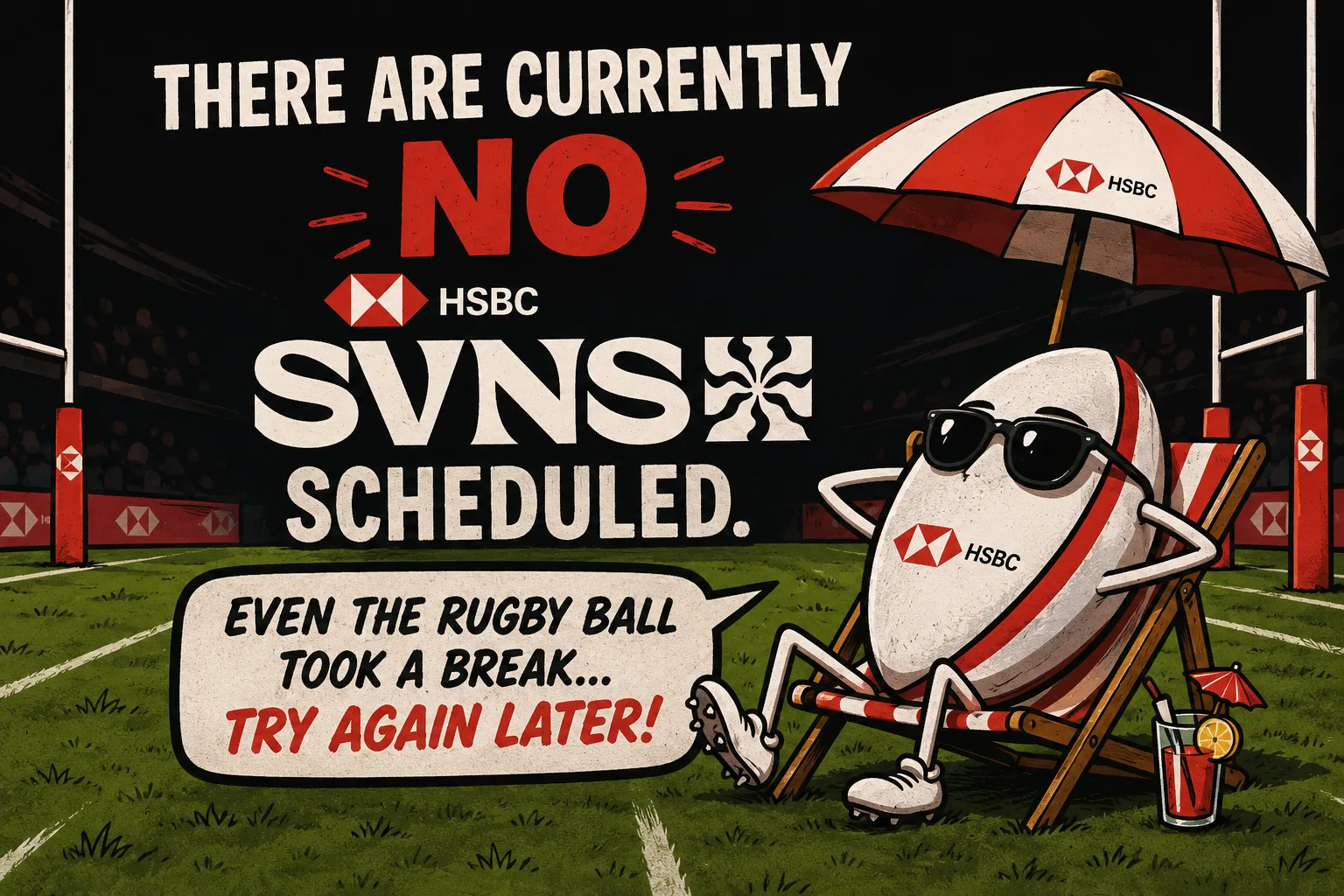 A rugby ball taking a break while no HSBC SVNS fixtures are available