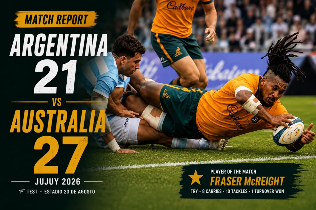Australia vs Argentina rugby Test in Jujuy 2026