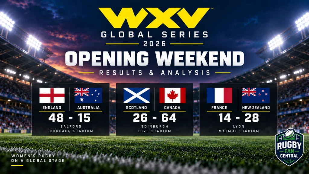 WXV Global Series 2026 opening weekend results for England vs Australia, Scotland vs Canada and France vs New Zealand